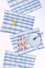 Coco Plaid Placemat in Natural Indigo
