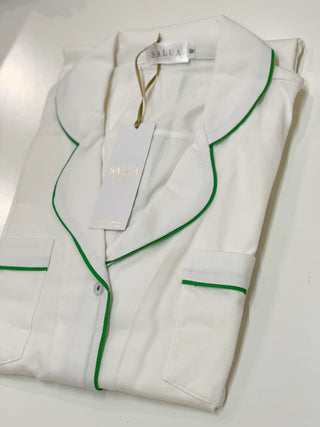 SALUA Luxury Sleep Shirt in Brushed Pima Cotton - Long