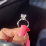 4.0ct Cushion Cut Moissanite Diamond Double Hidden Halo Engagement Ring Ring Deluxe Fine Jewelry