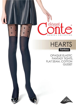 Fantasy Tights Conte Hearts - Imitation of Knee Highs - By Baano