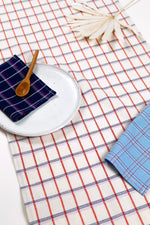 San Lucas Plaid White & Orange Table Runner