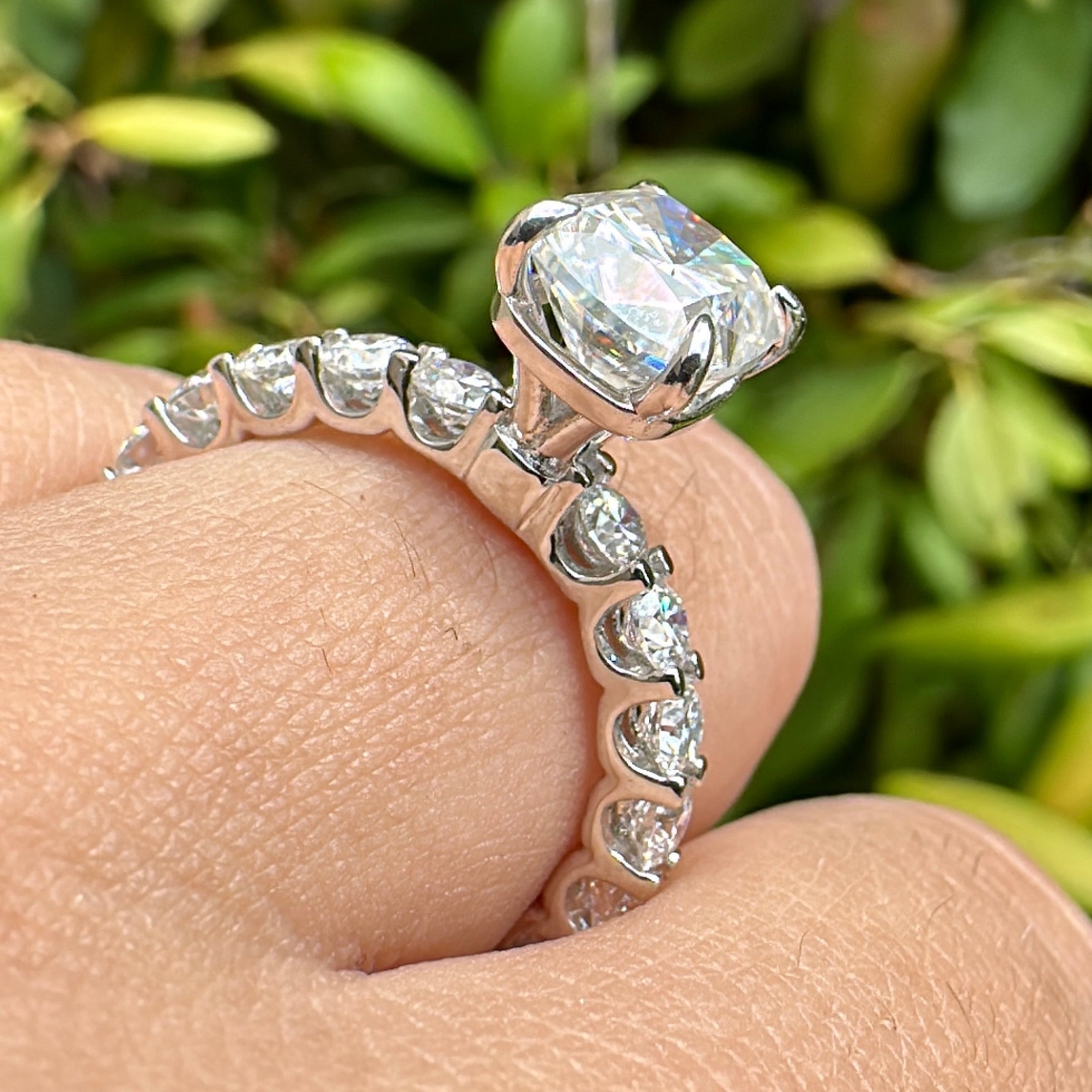 2.5ct Elongated Cushion Cut Eternity Engagement Ring Ring Deluxe Fine Jewelry