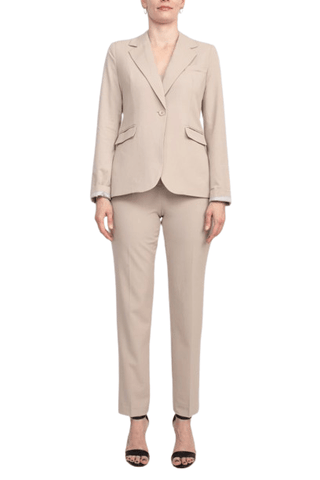 Philosophy Banded Waist Button Hook & Zipper Closure Side Pockets Viscose Blend Pant - Glamourous Grace