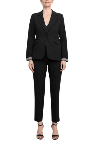 Philosophy Banded Waist Button Hook & Zipper Closure Side Pockets Viscose Blend Pant - Glamourous Grace