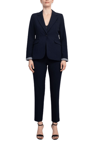 Philosophy Banded Waist Button Hook & Zipper Closure Side Pockets Viscose Blend Pant - Glamourous Grace