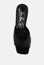 Imprint Heat Set Diamante Slip On Sandals