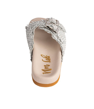 Intertwine Dual Woven Strap Slide in White Naughty Monkey