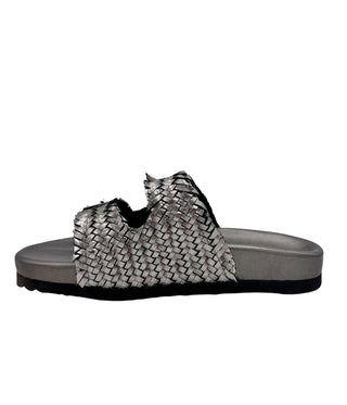 Intertwine Dual Woven Strap Slide in Pewter Naughty Monkey
