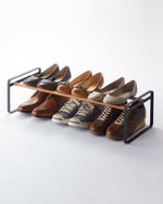 Stackable Shoe Rack (7" H)  - Steel + Wood - By Baano