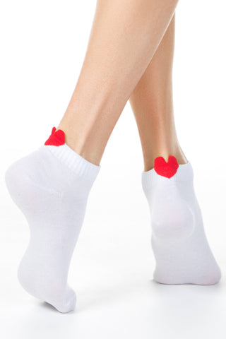 Cotton Ankle Socks Conte Active - 221 Picot Heart - By Baano