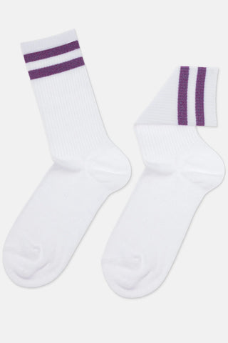 Conte Cotton Long Socks Active 157 - Lurex Stripes - By Baano
