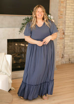 Isabella V-Neck Maxi Dress - Glamourous Grace