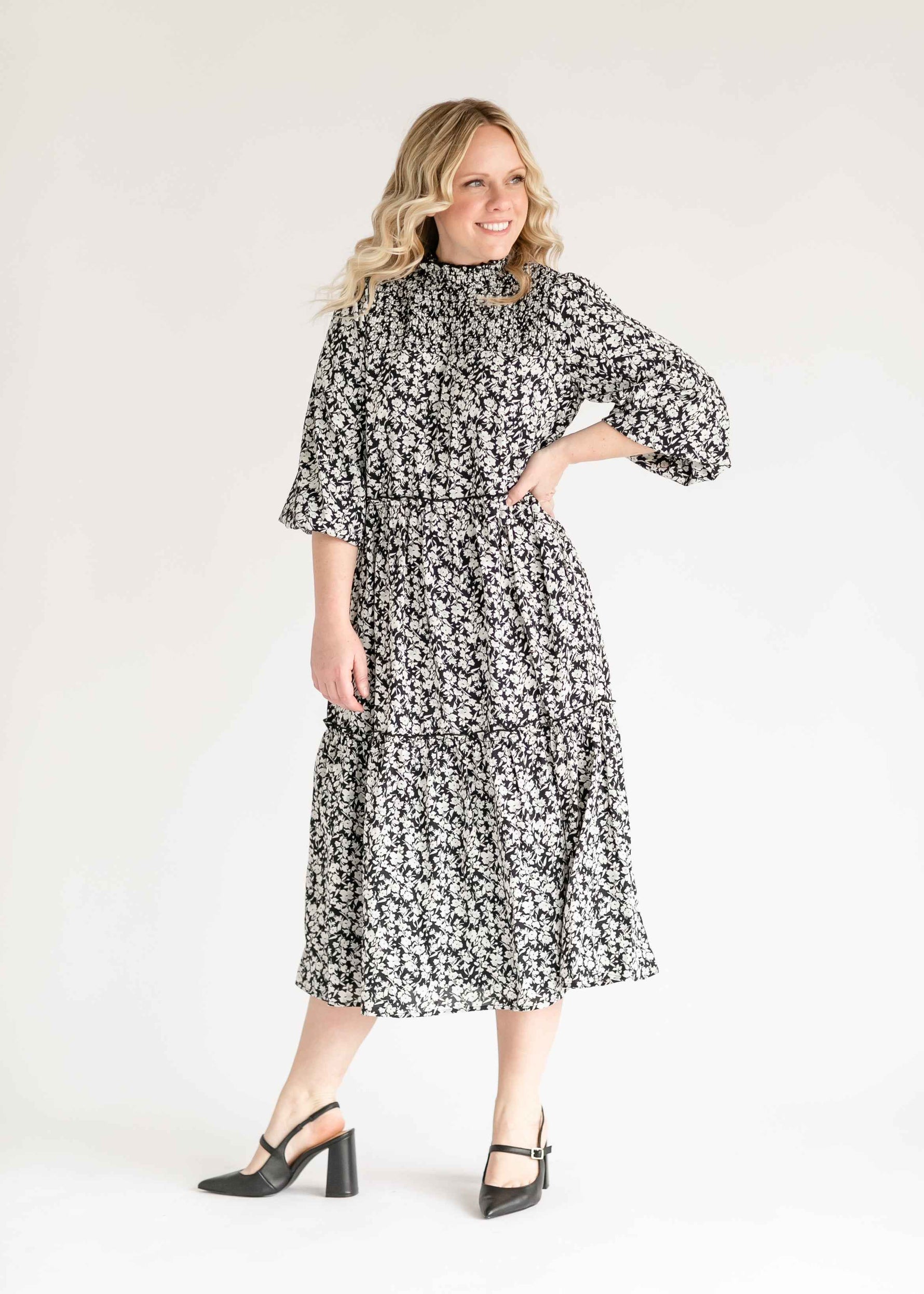 Isla 3/4 Sleeve Midi Dress