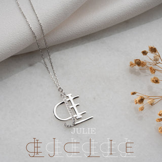 Diamond Initial Custom Name Necklace – Luxury Personalized Jewelry in 14K Gold or Sterling Silver - Unique Name Logo Necklace
