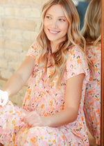 Jaydrien Floral Flutter Sleeve Midi Dress - By Baano