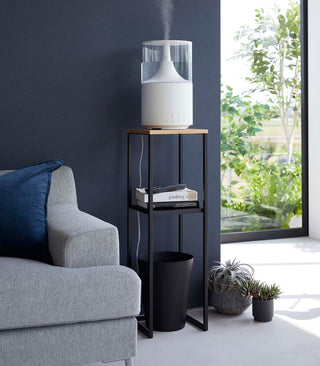 Two-Tier Display & Storage Shelf (31.5" H)  - Steel + Wood - By Baano