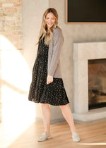 Jenna Floral Knit Short Sleeve Tiered Midi Dress - Glamourous Grace