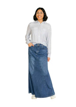 Jennifer A-Line Long Denim Skirt