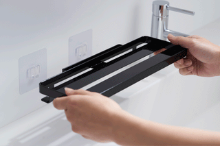 Traceless Adhesive Floating Tray - Steel - By Baano