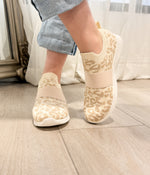 Jia Knit Sneaker in Cream Leopard