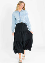 Jill Stretch Waist Tiered Maxi Skirt - Glamourous Grace