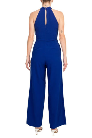 Julia Jordan Crossed Neck Keyhole Racerback Solid Crepe Jumpsuit - Glamourous Grace