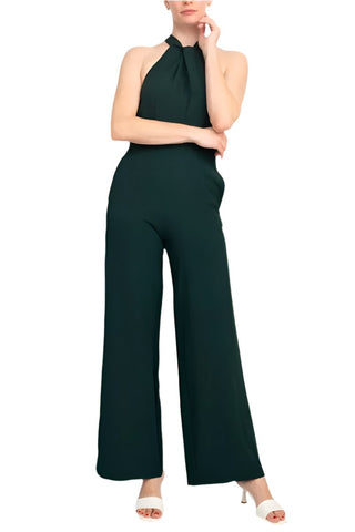 Julia Jordan Crossed Neck Keyhole Racerback Solid Crepe Jumpsuit - Glamourous Grace