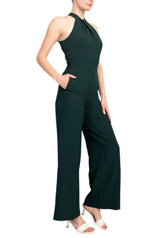 Julia Jordan Crossed Neck Keyhole Racerback Solid Crepe Jumpsuit - Glamourous Grace
