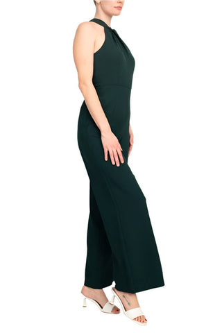 Julia Jordan Crossed Neck Keyhole Racerback Solid Crepe Jumpsuit - Glamourous Grace