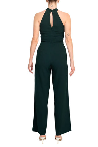 Julia Jordan Crossed Neck Keyhole Racerback Solid Crepe Jumpsuit - Glamourous Grace
