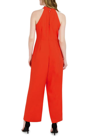 Julia Jordan Crossed Neck Keyhole Racerback Solid Crepe Jumpsuit - Glamourous Grace