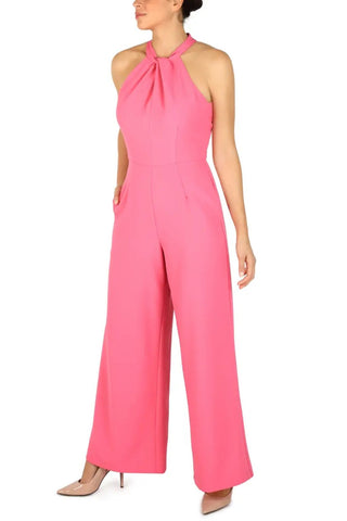 Julia Jordan Crossed Neck Keyhole Racerback Solid Crepe Jumpsuit - Glamourous Grace