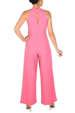 Julia Jordan Crossed Neck Keyhole Racerback Solid Crepe Jumpsuit - Glamourous Grace