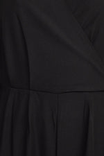 Julia Jordan V - Neck Long Sleeve Tie Back Zipper Back Solid Stretch Crepe Jumpsuit - Glamourous Grace