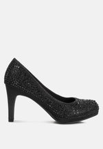 Jolly Exquisite Rhinestone-Embellished Stiletto Pumps London Rag International