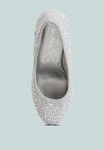 Jolly Exquisite Rhinestone-Embellished Stiletto Pumps London Rag International