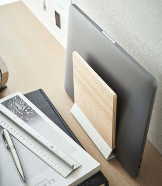 Slim Laptop Stand - Steel + Wood - By Baano