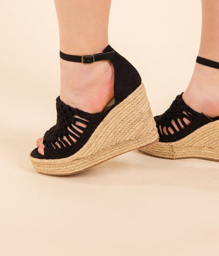 Juti Wedges in Black Naughty Monkey