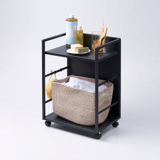 Two-Tier Hideaway Storage Cart (24" H)  - Steel - By Baano