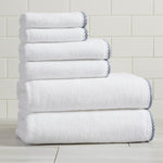Cotton Border-Stitched 6-Piece Towel Set - Valery Collection