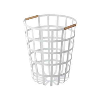 Wire Basket (18" H)  - Steel + Wood - By Baano