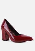 Kamira Patent Block Heeled Pumps London Rag International
