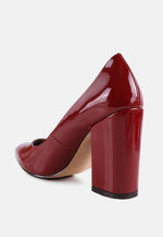 Kamira Patent Block Heeled Pumps London Rag International