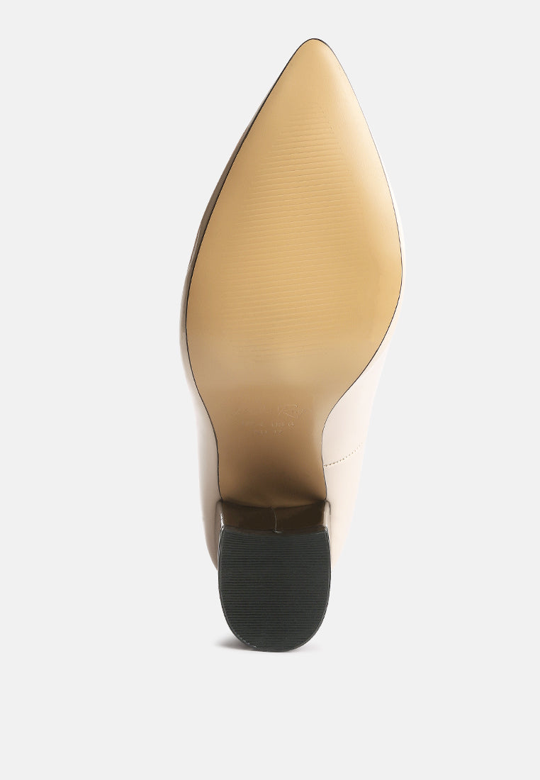 Kamira Patent Block Heeled Pumps London Rag International