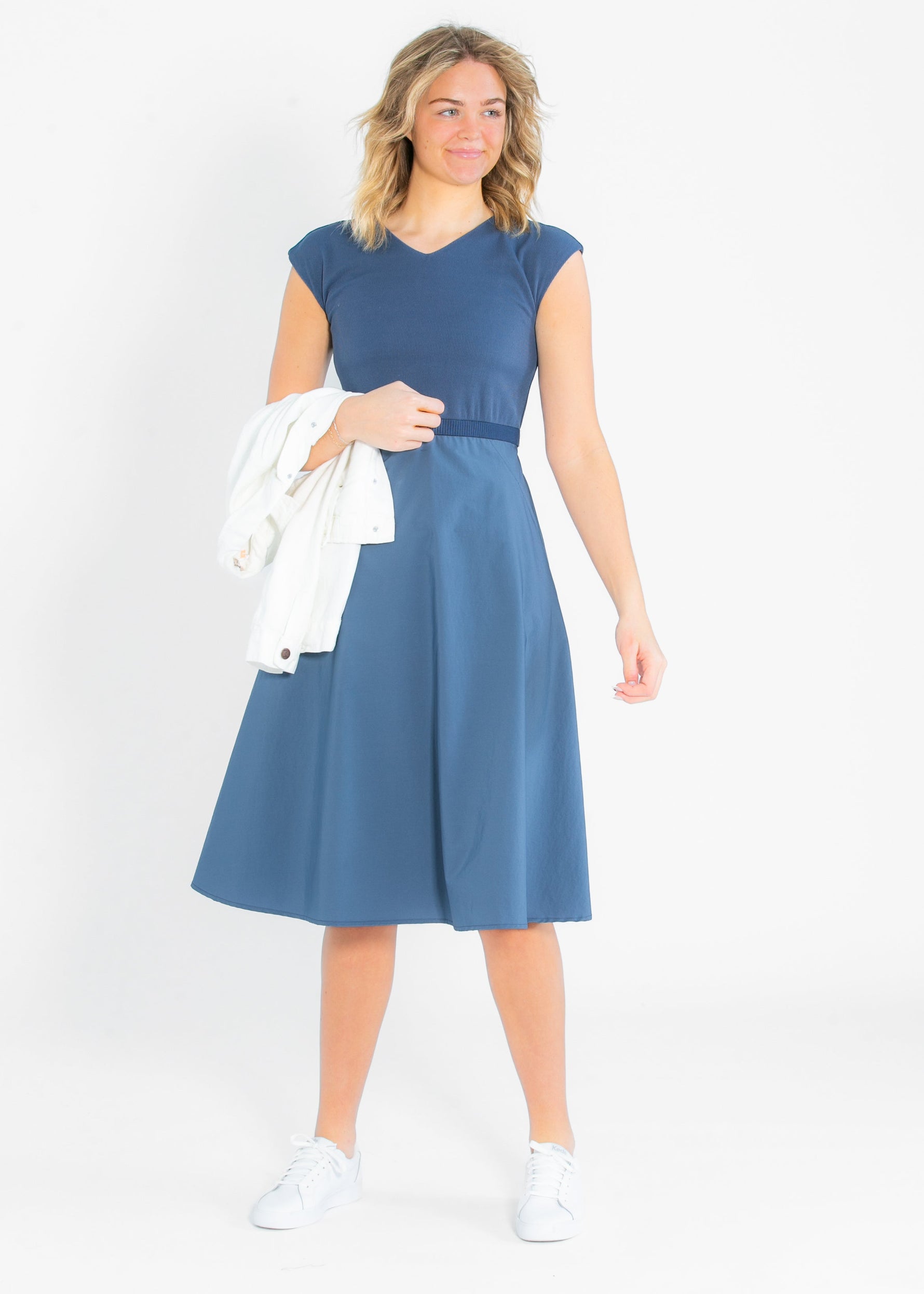 Kate Cap Sleeve Midi Dress Inherit Co.
