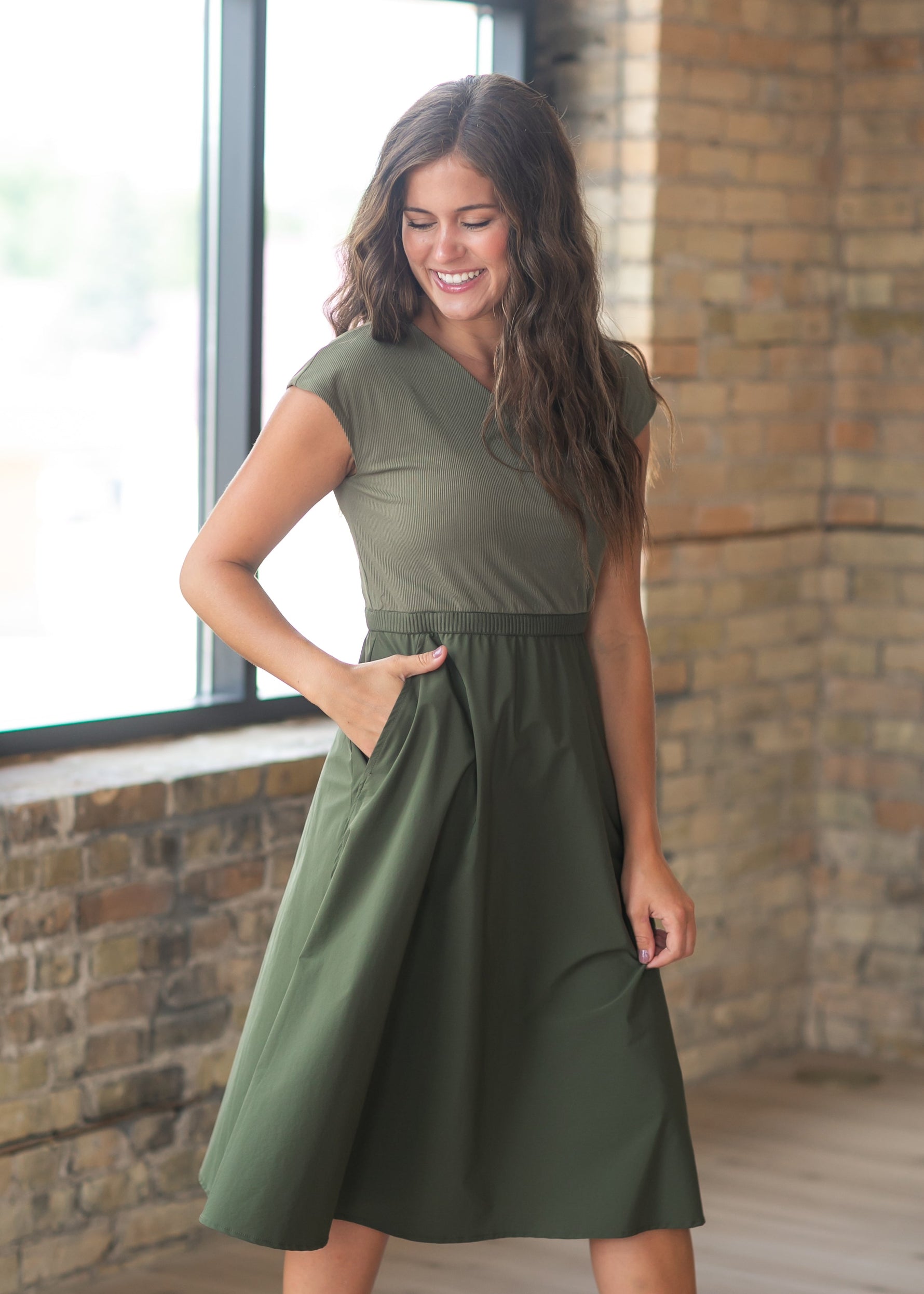 Kate Cap Sleeve Midi Dress Inherit Co.