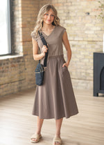 Kate Cap Sleeve Midi Dress Inherit Co.