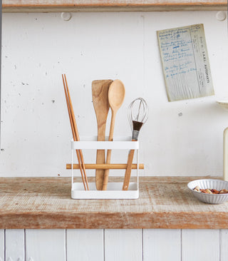 Utensil Holder - Steel + Wood - By Baano