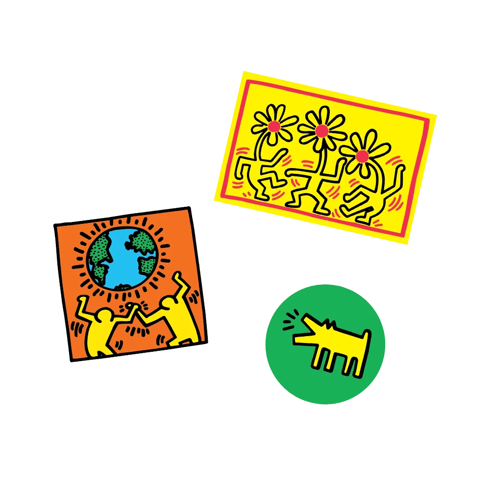 Keith Haring's Earth Stickers - Pack of 3