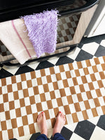 Zapotec Checkered Rug in Umber & Ivory